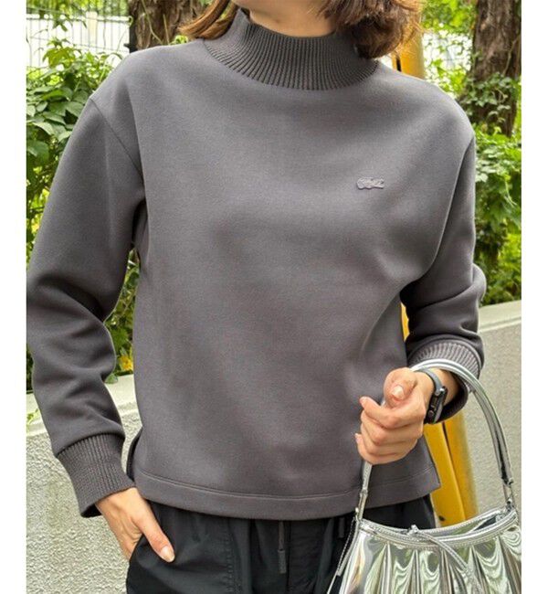 LACOSTE「ダンボールニット ハイネックプルオーバースウェット」|スウェット・ジャージ|グレー