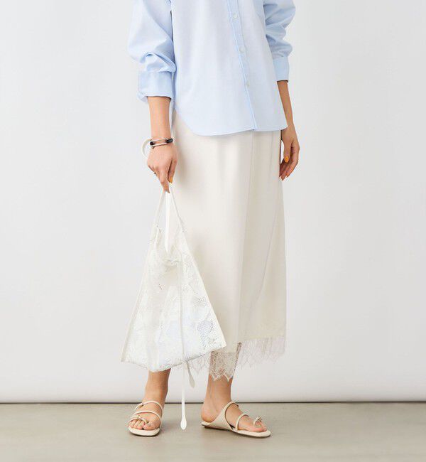 NOLLEY'S sophi「ウォッシャブル裾レースサテンナロースカート」|スカート|