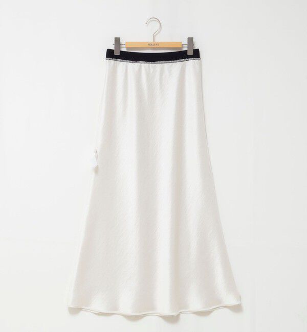 NOLLEY'S「ウォッシャブルサテンナロースカート」|フレア|