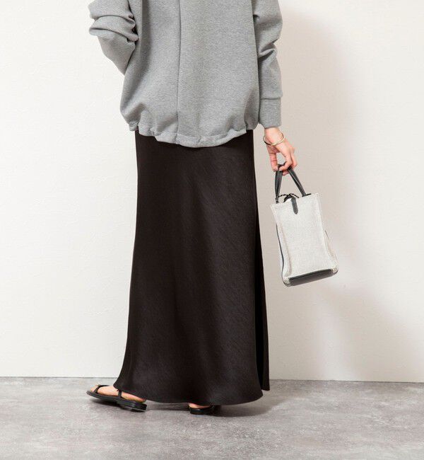 NOLLEY'S「ウォッシャブルサテンナロースカート」|フレア|