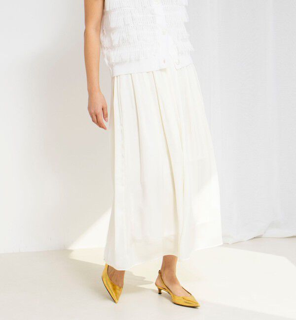 NOLLEY'S「ウォッシャブルサテン楊柳ギャザースカート」|スカート|