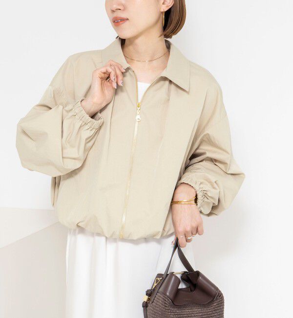NOLLEY'S sophi「ウォッシャブルツイルライトジップアップブルゾン」|ブルゾン・スタジャン|ベージュ