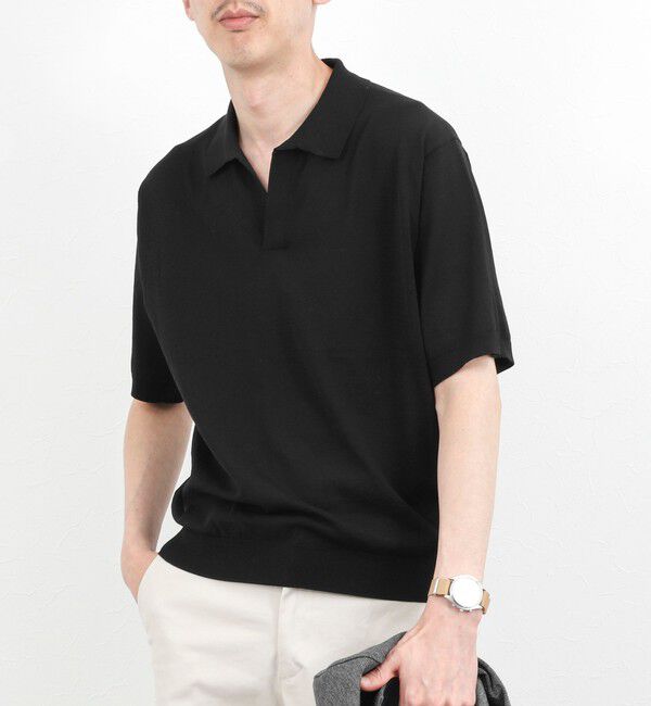 NOLLEY'S goodman「強撚シルクコットン 成型スキッパーニットポロ 26SS / ウォッシャブル」|ニット・セーター|