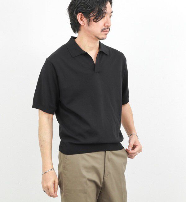 NOLLEY'S goodman「強撚シルクコットン 成型スキッパーニットポロ 26SS / ウォッシャブル」|ニット・セーター|