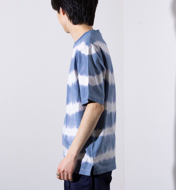 GLOSTER「【GLOSTER/グロスター】16/-綿天竺 タイダイ染め ボーダークルーネックTシャツ」|Tシャツ・カットソー|