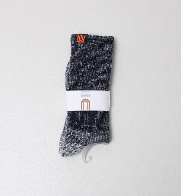 GLOSTER「【UNIVERSAL OVERALL】むら糸リブクルーソックス」|ソックス|ブラック