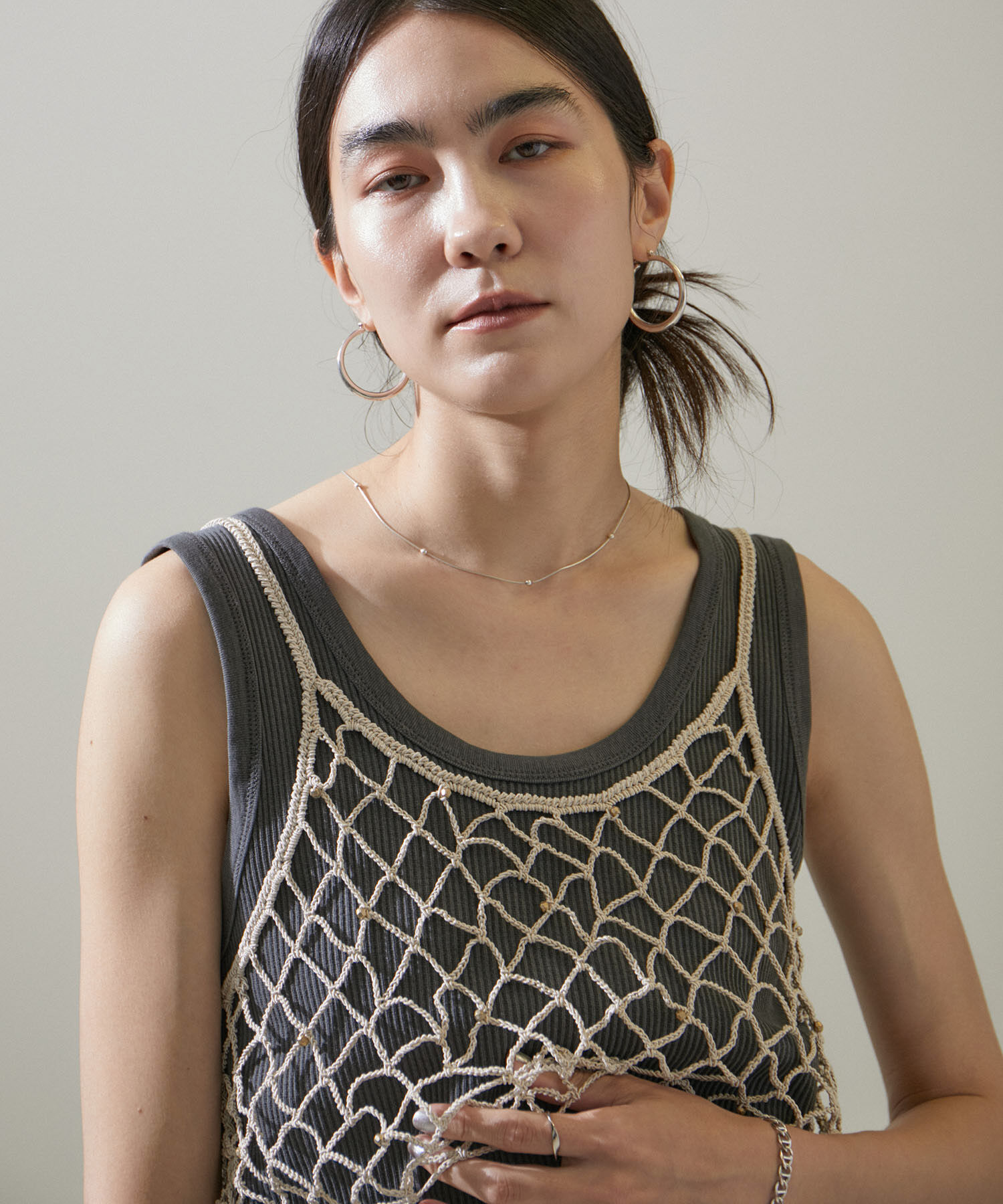 SALON adam et rope'「ビーズかぎ針キャミソール」|キャミソール|ベージュ(27)