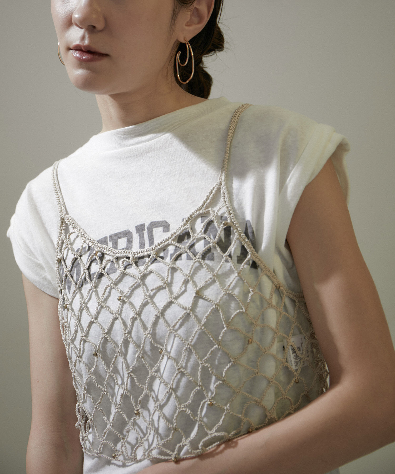 SALON adam et rope'「ビーズかぎ針キャミソール」|キャミソール|