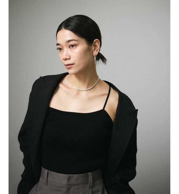 SALON adam et rope'「【セットアップ対応】キュプラコットンリブクロスキャミソール」|キャミソール|クロメイン