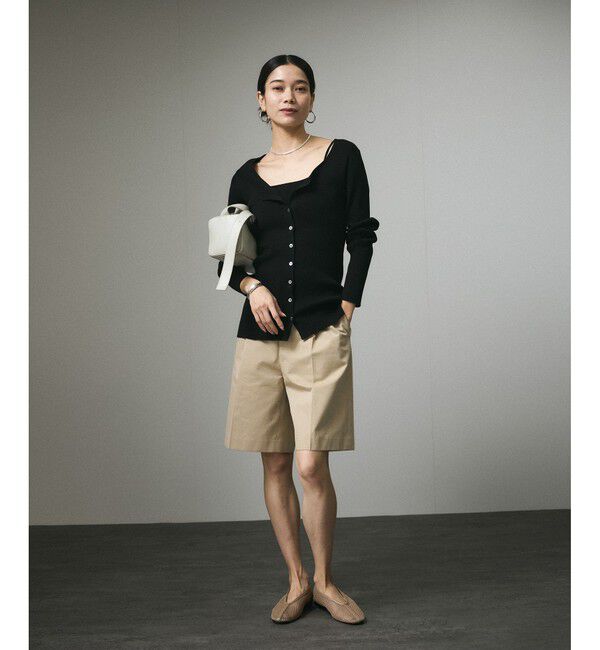 SALON adam et rope'「【セットアップ対応】キュプラコットンリブクロスキャミソール」|キャミソール|