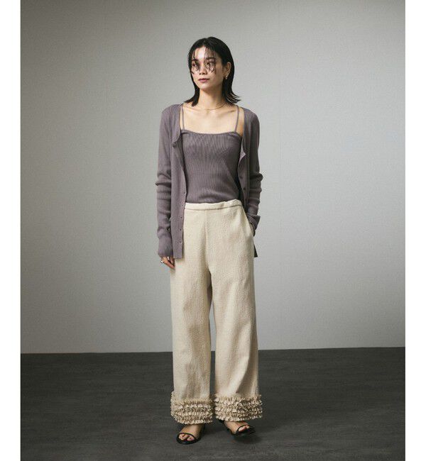 SALON adam et rope'「【セットアップ対応】キュプラコットンリブクロスキャミソール」|キャミソール|