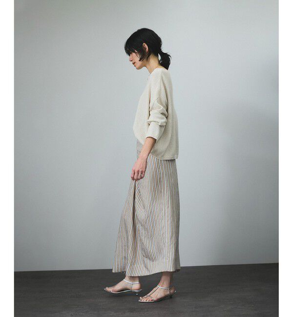 SALON adam et rope'「ストライプアシンメトリーロングスカート」|スカート|