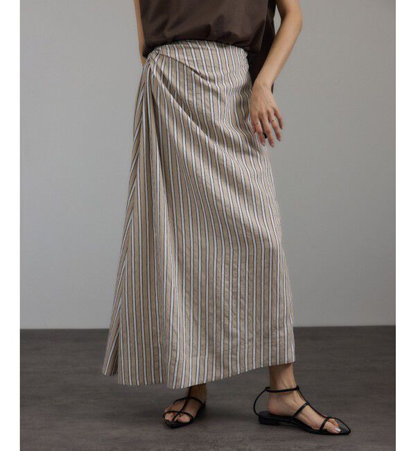 SALON adam et rope'「ストライプアシンメトリーロングスカート」|スカート|