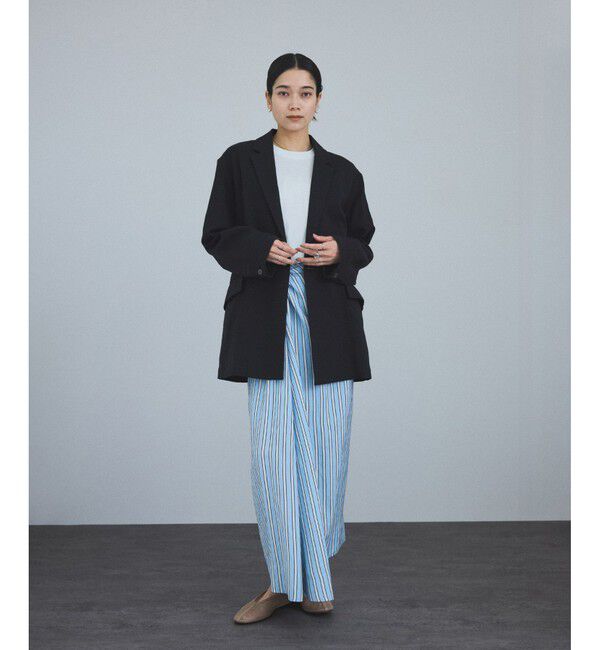 SALON adam et rope'「ストライプアシンメトリーロングスカート」|スカート|