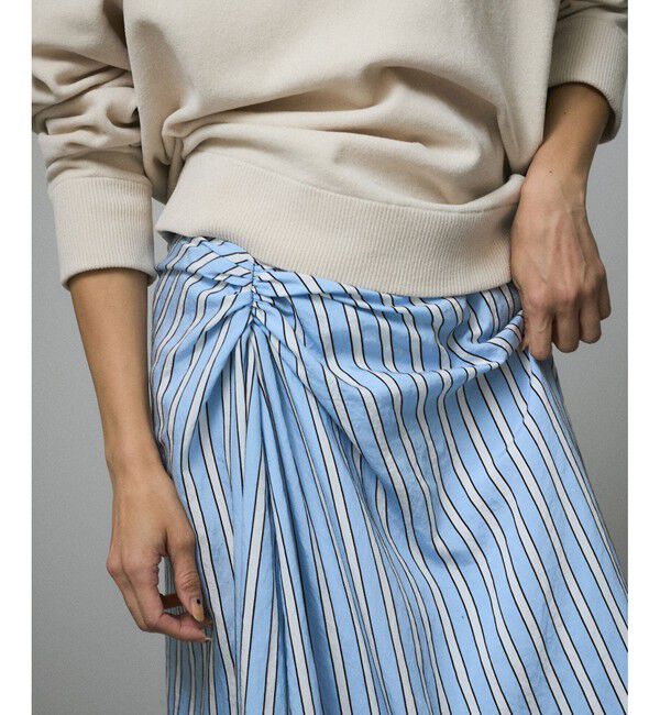 SALON adam et rope'「ストライプアシンメトリーロングスカート」|スカート|