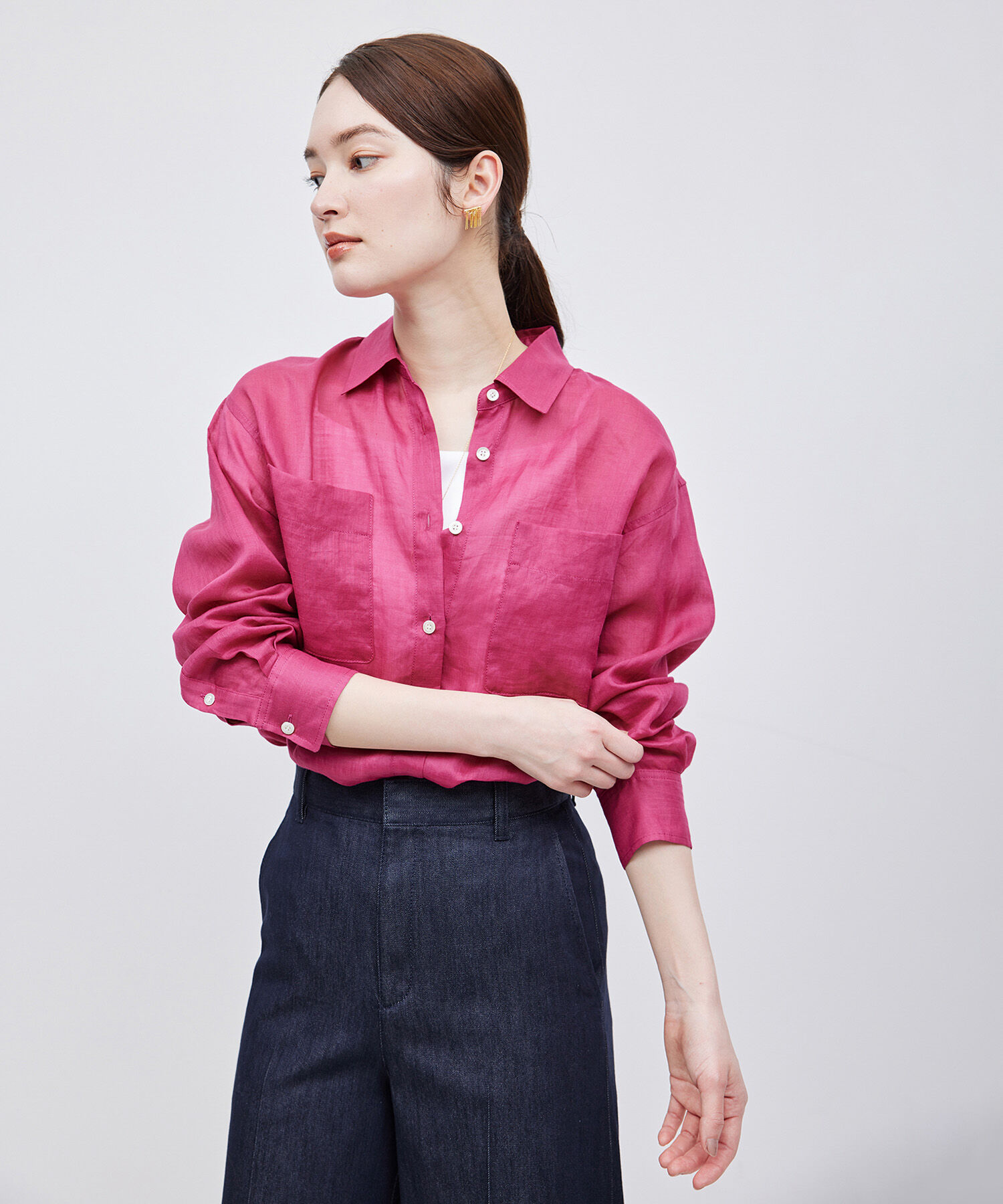 ROPE「【洗える】ロイヤルラミーレギュラーシャツ【雑誌/メディア掲載】」|シャツ・ブラウス|