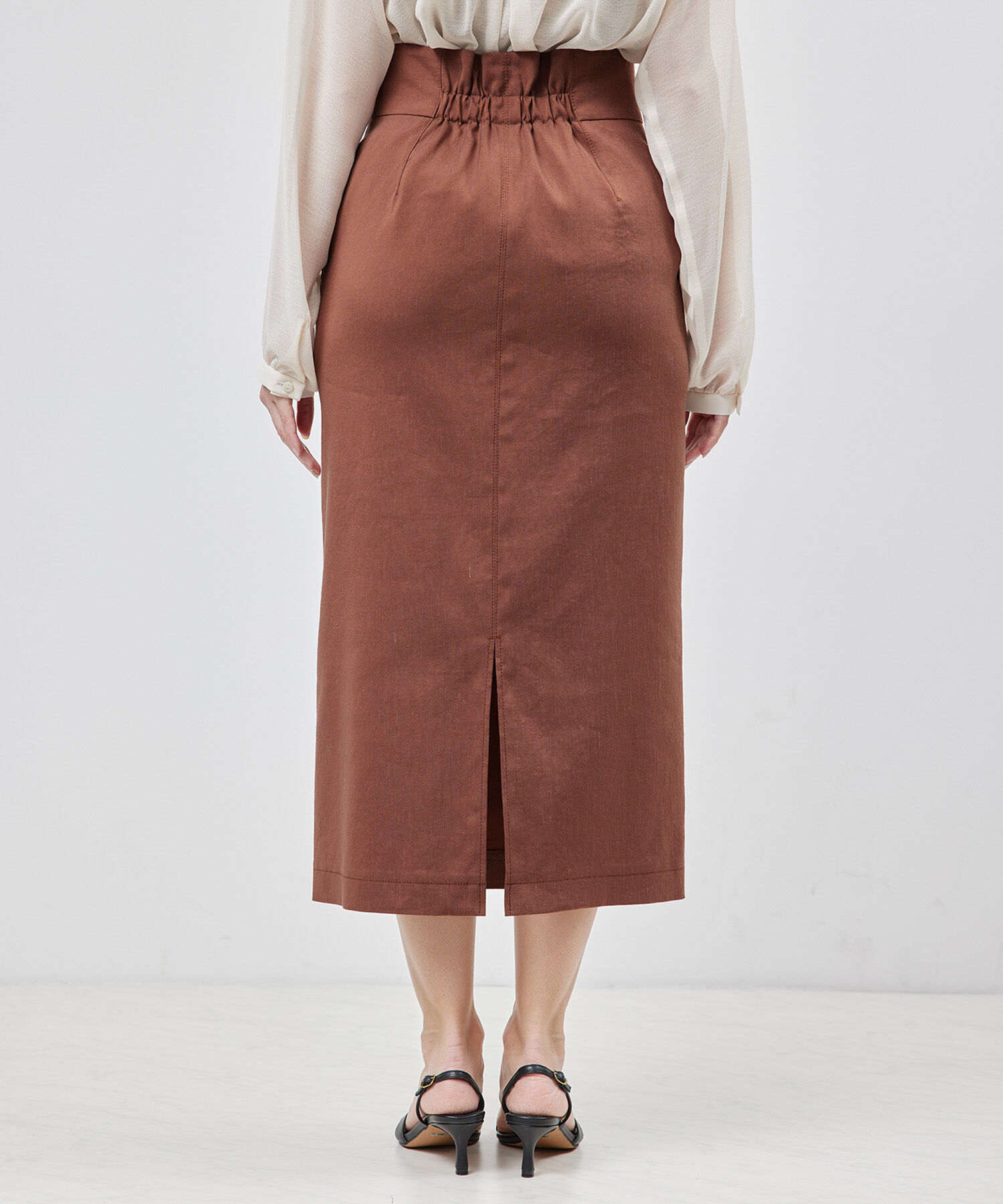 ROPE「リネンストレッチポケット付きタイトスカート/24SS【一部WEB限定】【雑誌掲載】【メディア掲載】」|スカート|