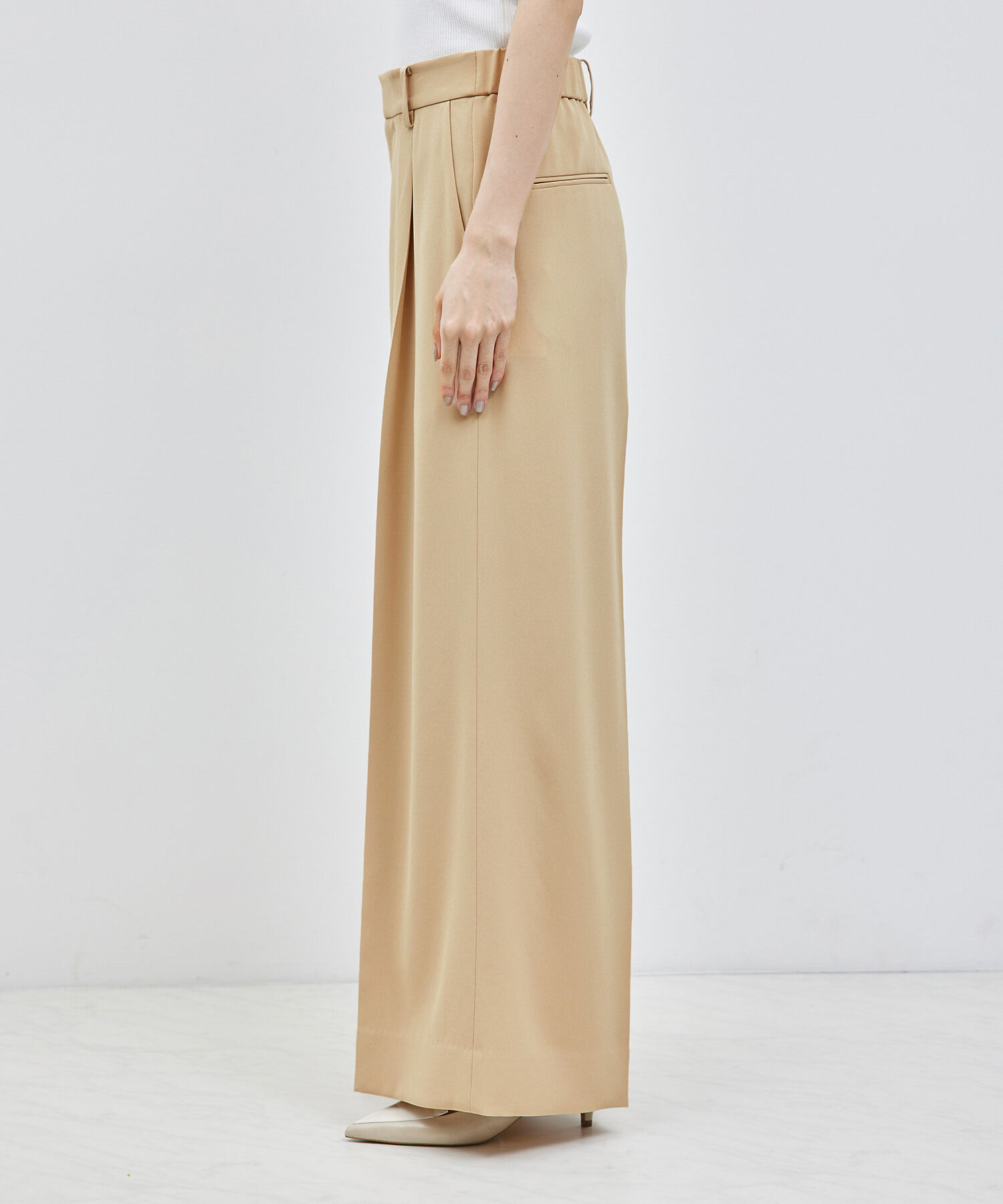 ROPE「トリアセバックサテンワイドパンツ/セットアップ対応【メディア掲載】」|その他|