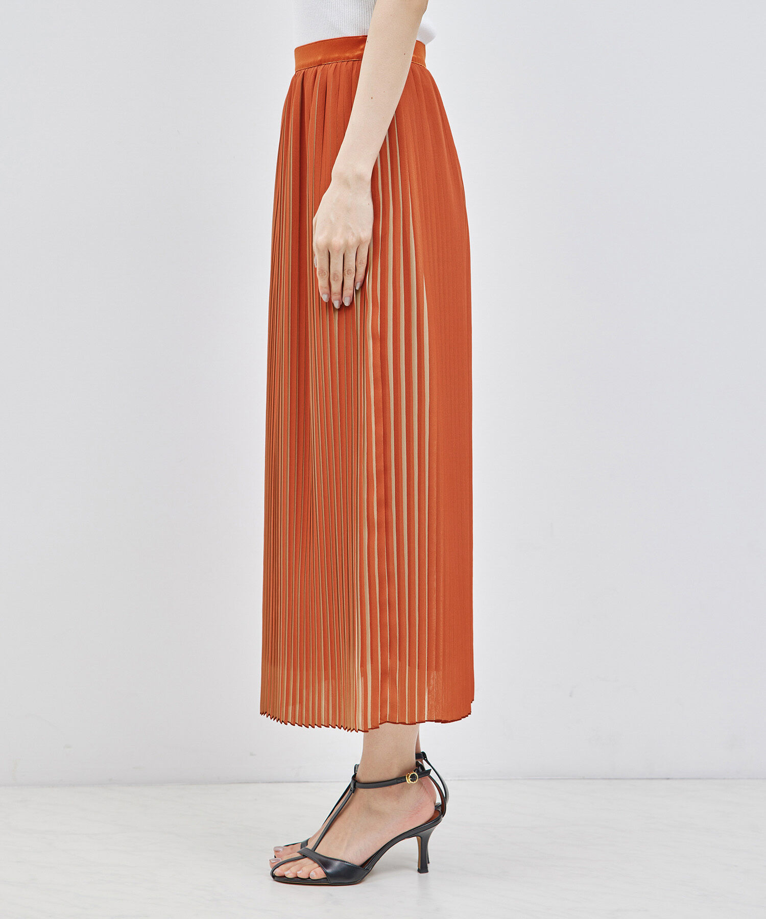 ROPE「プリーツスカート（バイカラー/無地）【メディア掲載】」|スカート|