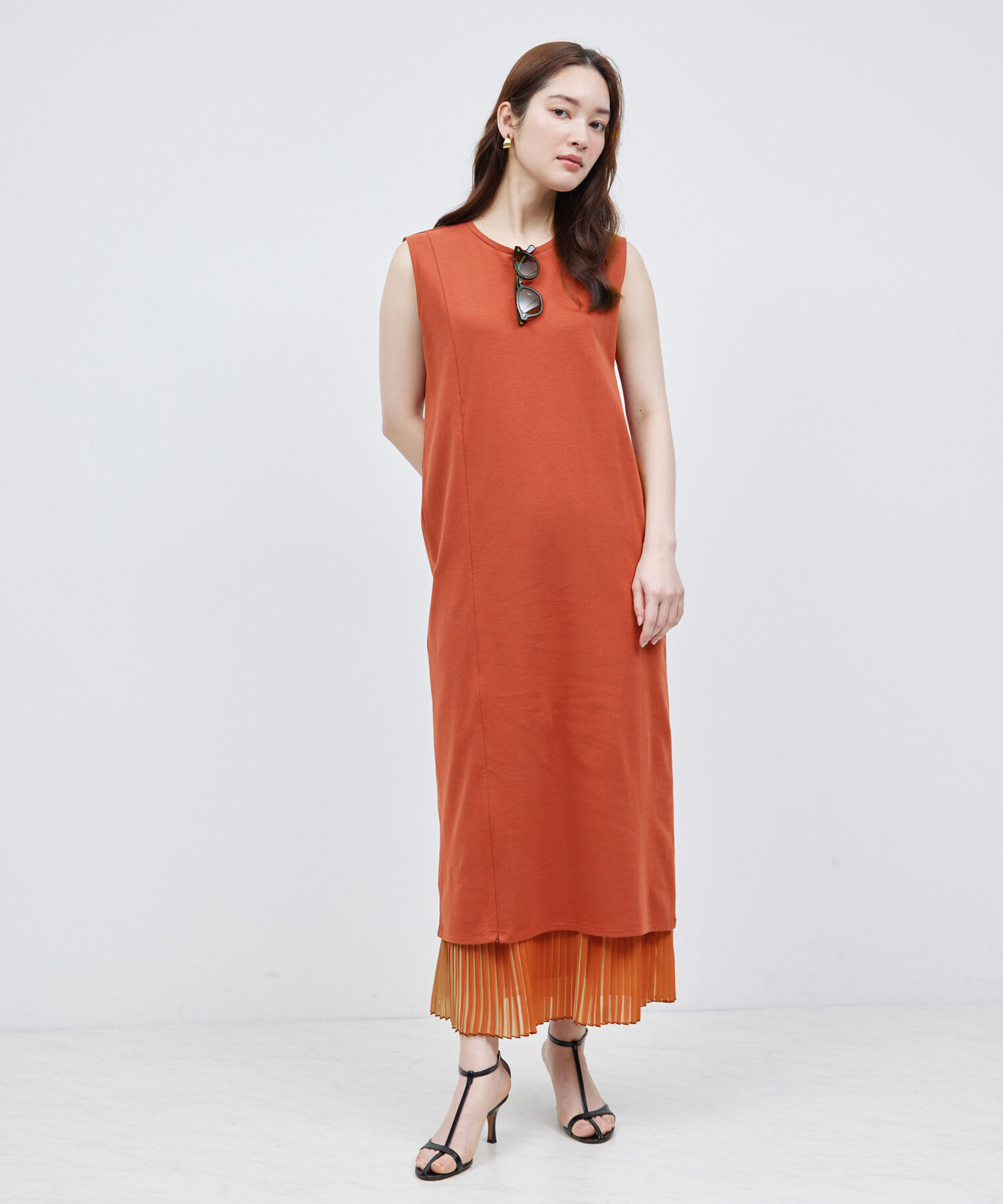 ROPE「プリーツスカート（バイカラー/無地）【メディア掲載】」|スカート|