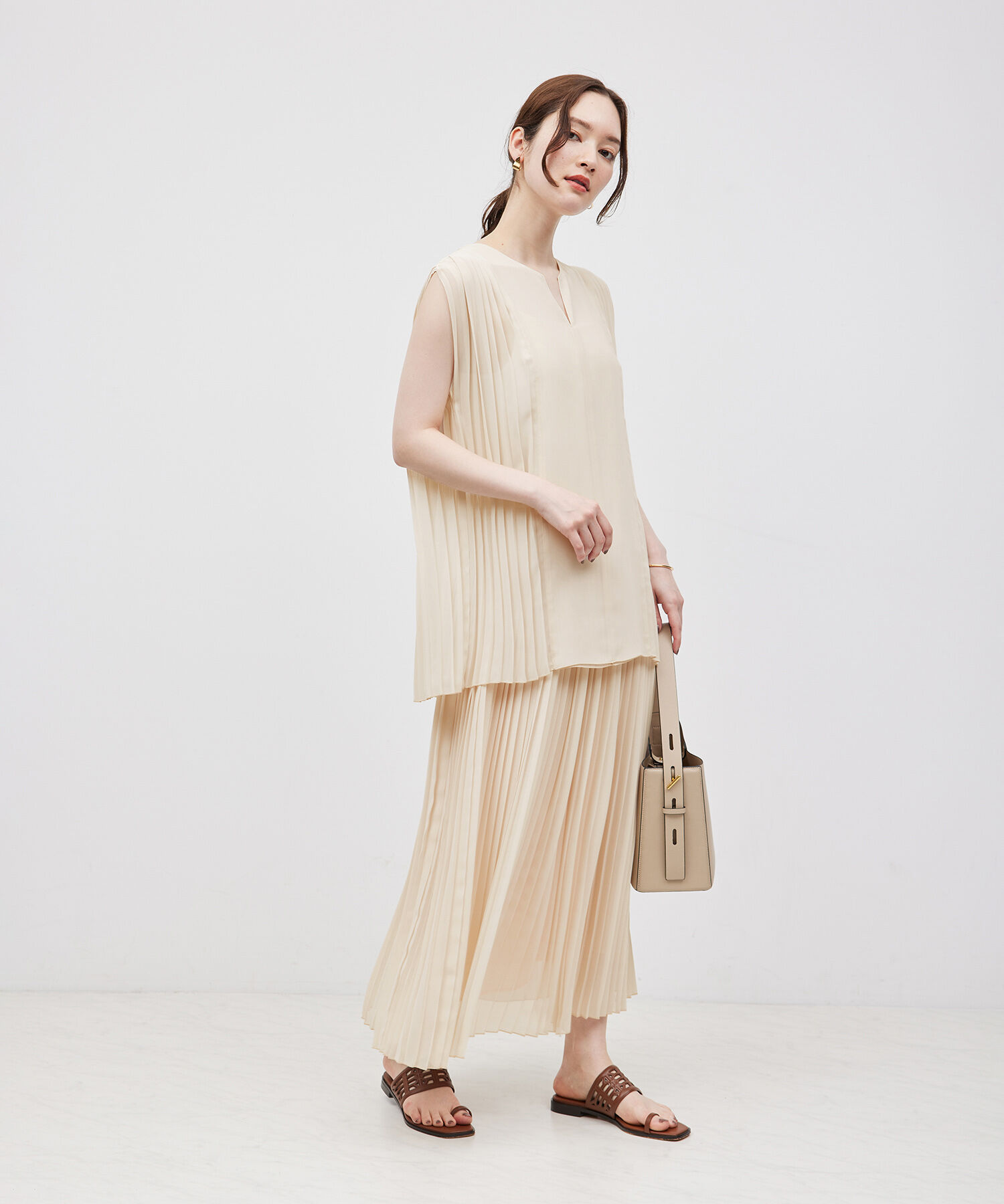 ROPE「プリーツスカート（バイカラー/無地）【メディア掲載】」|スカート|