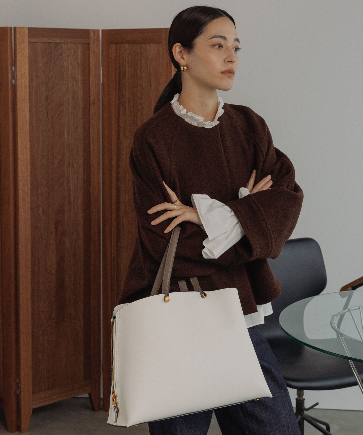 ROPE「【E'POR】Y BAG Medium+【WEB限定/一部店舗限定】【通勤】【A4/PC対応】【25AW】」|ショルダー・メッセンジャー|ホワイト系(11)