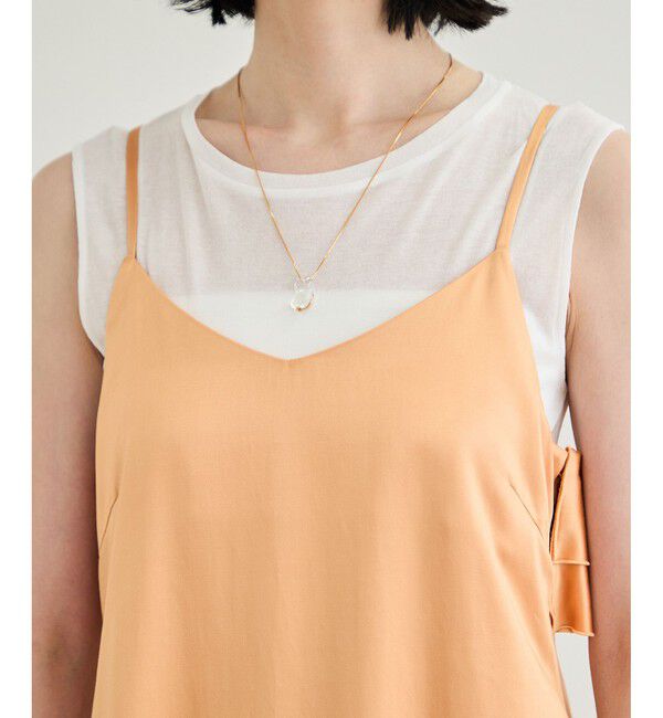 ROPE「【洗える】シャイニーサテンキャミワンピース」|ドレス|