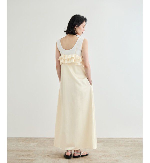 ROPE「【洗える】シャイニーサテンキャミワンピース」|ドレス|