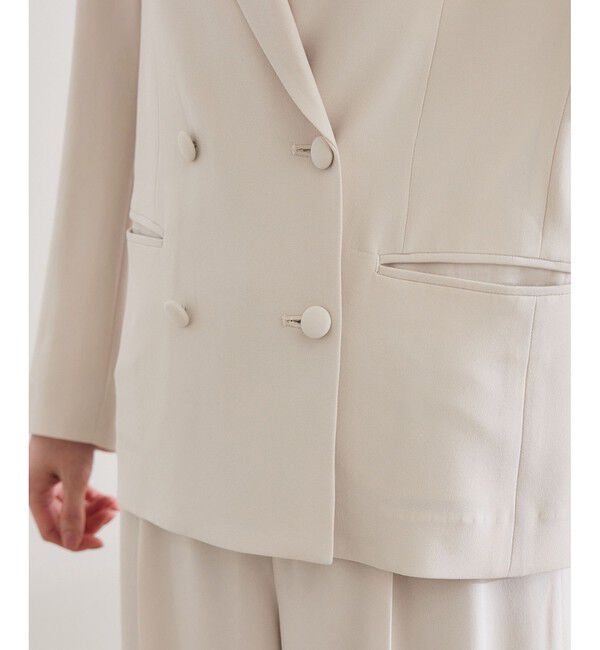 ROPE「バックサテンダブルブレストジャケット」|テーラードジャケット|