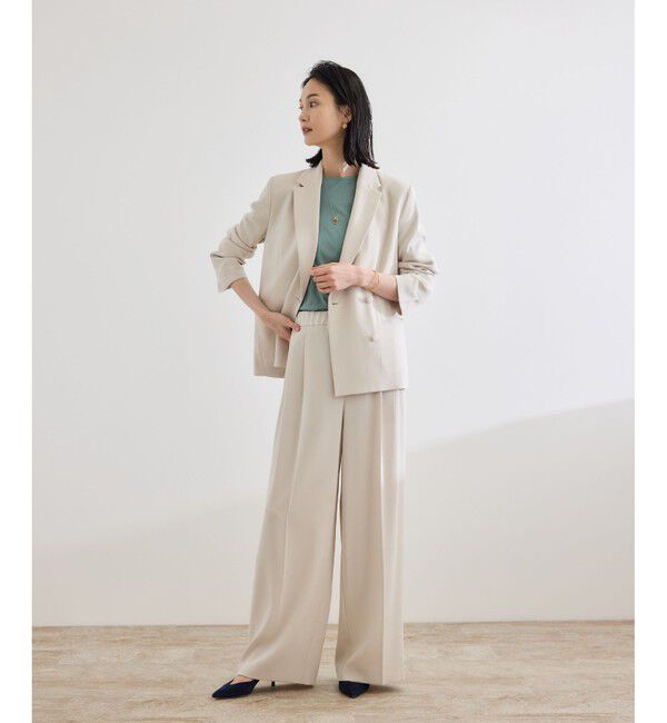 ROPE「バックサテンダブルブレストジャケット」|テーラードジャケット|