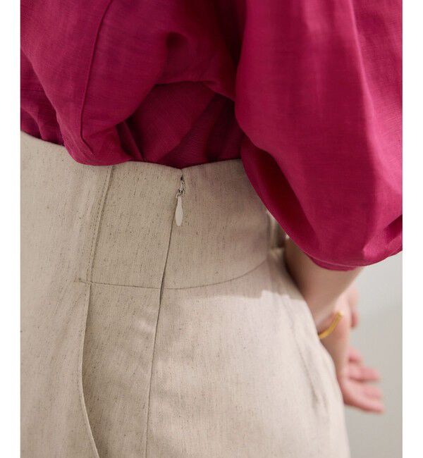 ROPE「【洗える】サテンリネン ポケット付きタイトスカート【34サイズ/J'aDoRe・店舗限定】/25SS」|スカート|