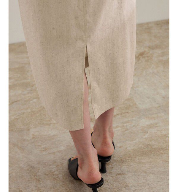 ROPE「【洗える】サテンリネン ポケット付きタイトスカート【34サイズ/J'aDoRe・店舗限定】/25SS」|スカート|