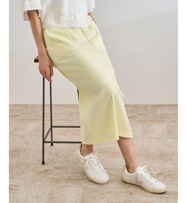 ROPE「【洗える】サテンリネン ポケット付きタイトスカート【34サイズ/J'aDoRe・店舗限定】/25SS」|スカート|