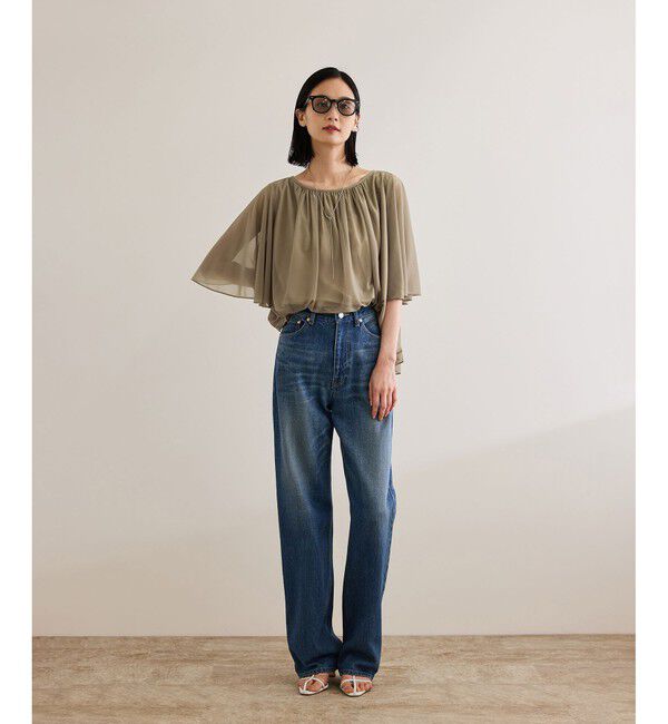 ROPE「【洗える】ブライトネスヤーンギャザーブラウス/セットアップ対応」|シャツ・ブラウス|