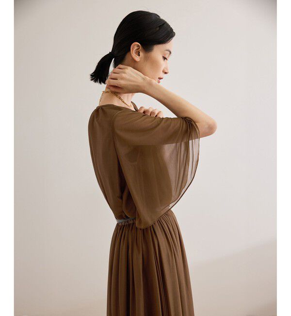 ROPE「【洗える】ブライトネスヤーンギャザーブラウス/セットアップ対応」|シャツ・ブラウス|