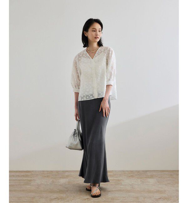 ROPE「【WEB・一部店舗限定】フィブリルサテンマーメイドスカート【セットアップ対応】/洗える」|スカート|