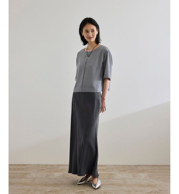 ROPE「【WEB・一部店舗限定】フィブリルサテンマーメイドスカート【セットアップ対応】/洗える」|スカート|