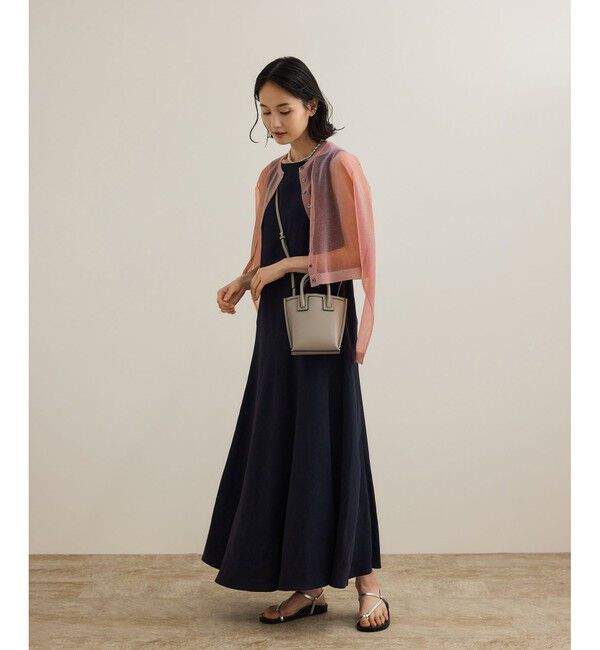 ROPE「レーヨンリネン スラッシュドネックワンピース【セットジャケット対応】」|ワンピース|