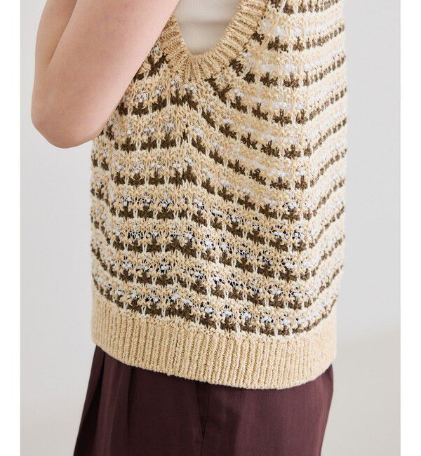 ROPE「【COOHEM（コーヘン）】SUKASHI BORDER KNIT VEST【WEB・一部店舗限定】【一部別注カラー】/洗える」|ニット・セーター|