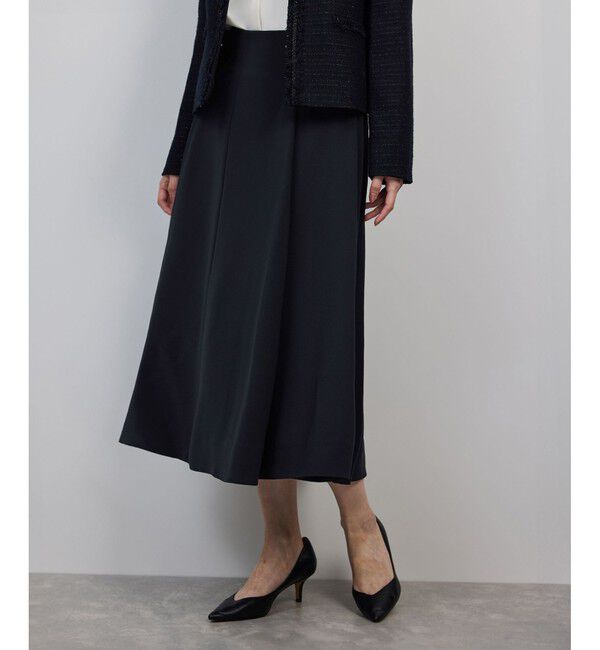 ROPE「トリアセダブルクロス ハイウエストフレアスカート/イージーケア・セットアップ対応・25AW」|スカート|