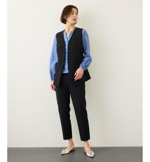 ROPE「ダブルクロスストレッチペンシルパンツ/接触冷感・イージーケア・セットアップ対応」|チノ|