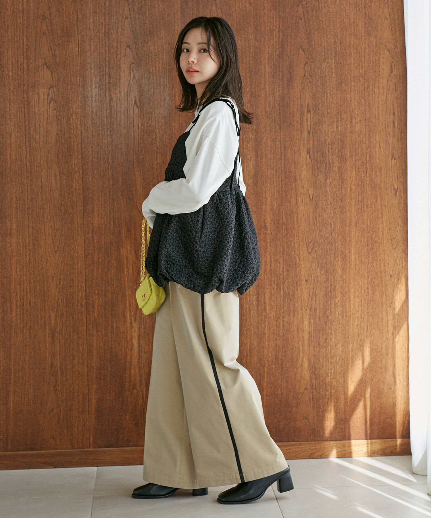 VIS「ジャガードバルーンリボンキャミソール」|キャミソール|