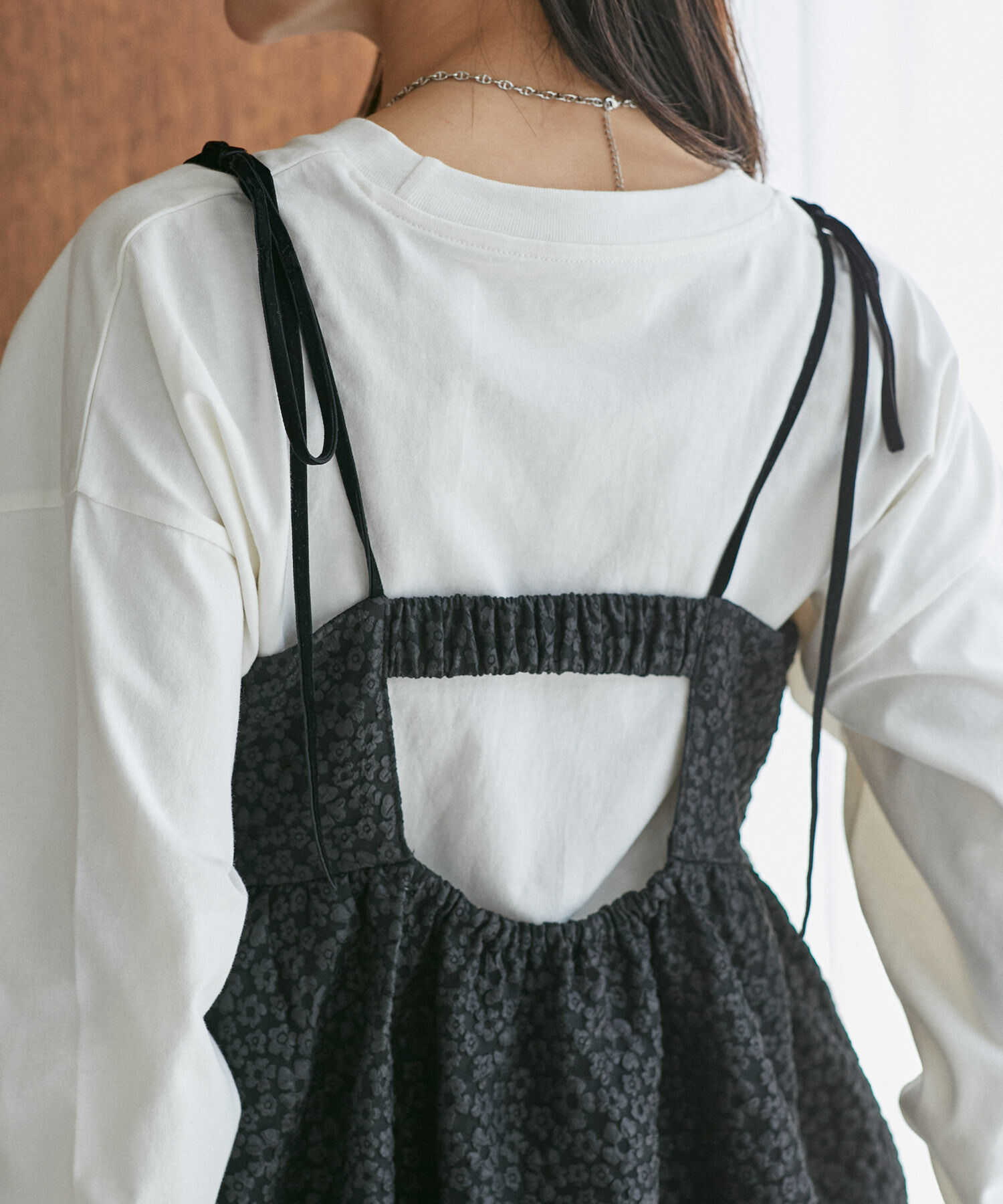 VIS「ジャガードバルーンリボンキャミソール」|キャミソール|