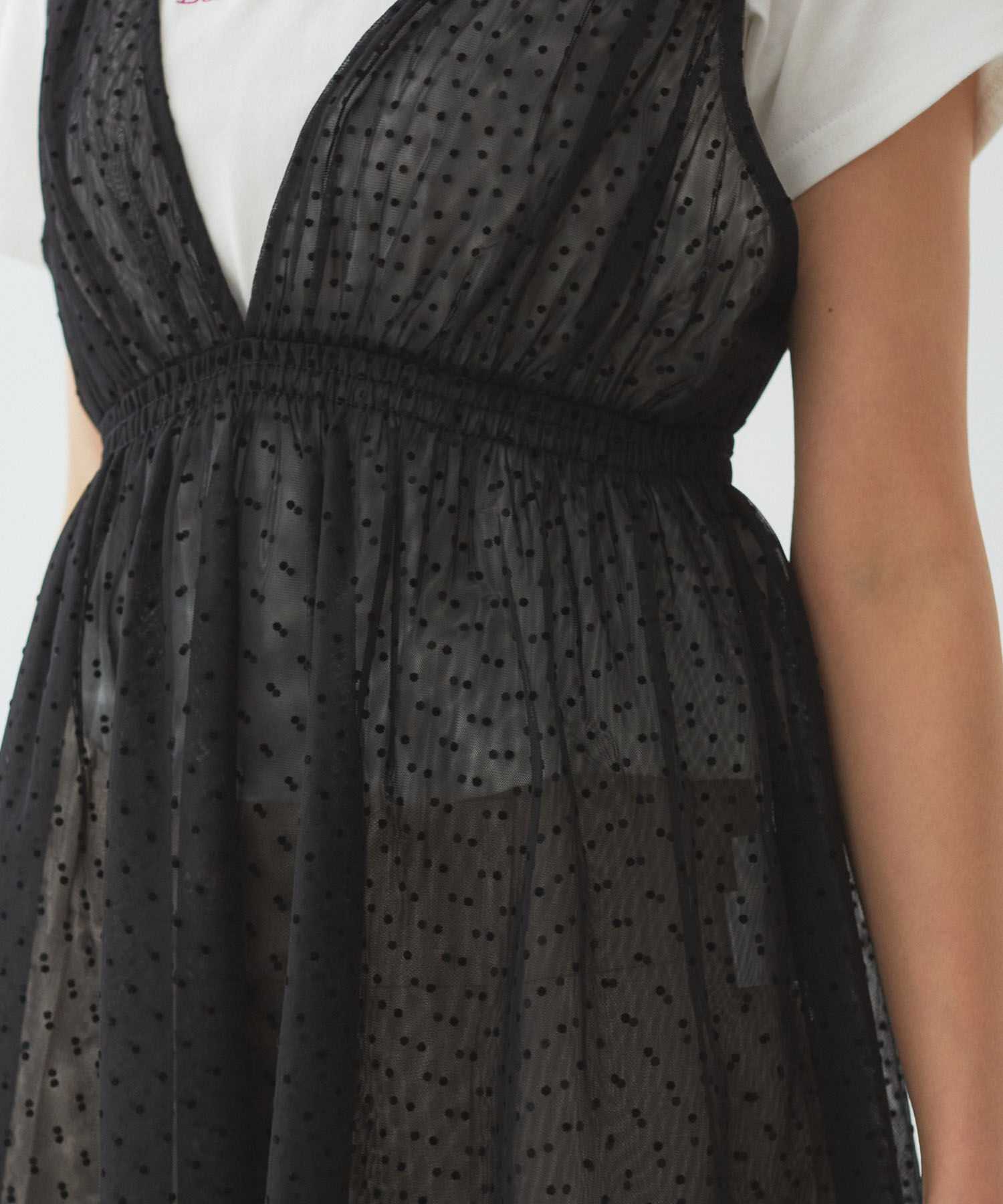 VIS「フロッキードットチュールチュニック」|シャツ・ブラウス|