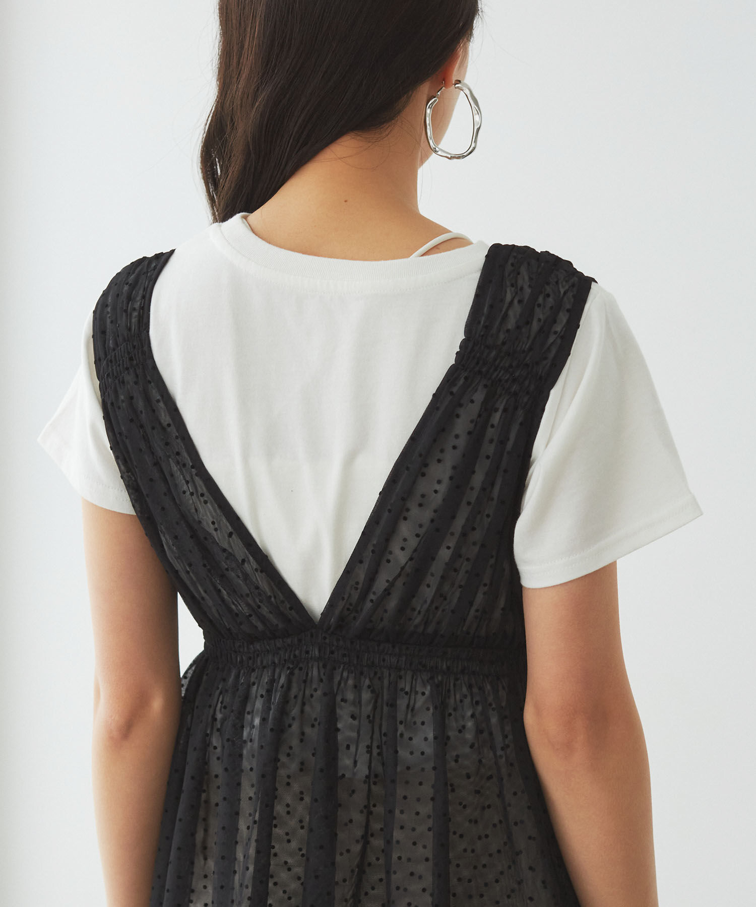 VIS「フロッキードットチュールチュニック」|シャツ・ブラウス|