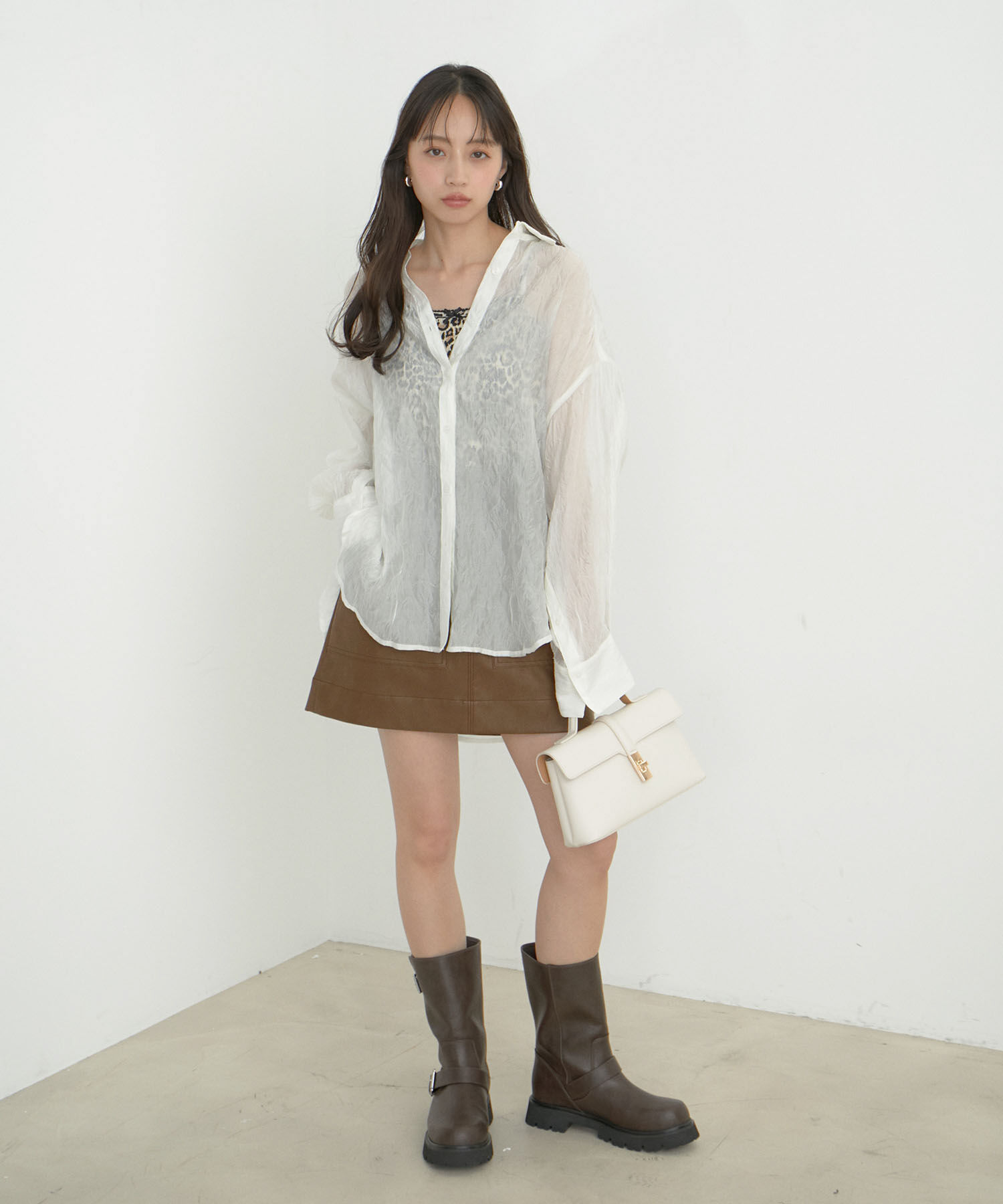 VIS「ヴィンテージライク合皮ミニスカート」|スカート|