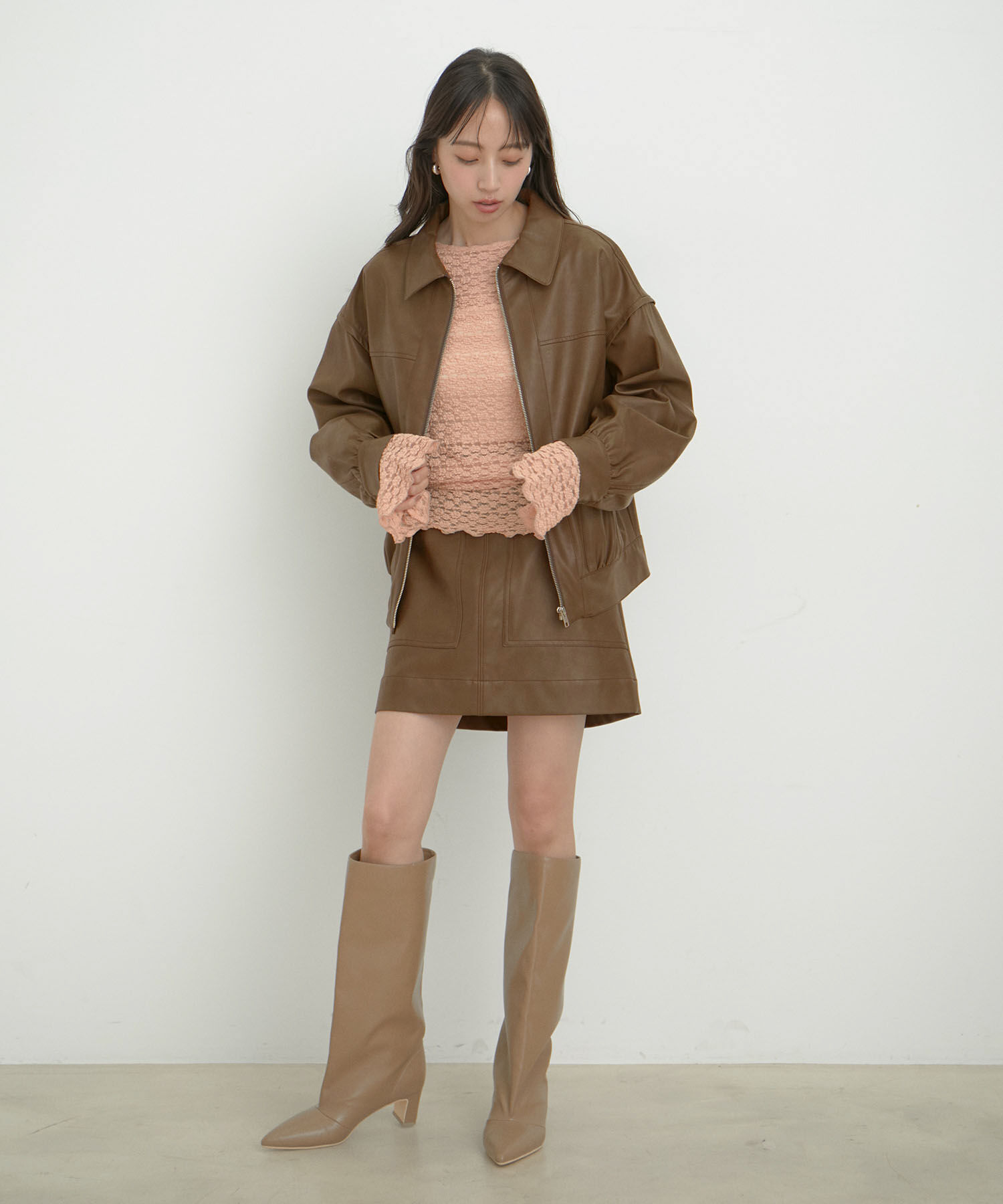 VIS「ヴィンテージライク合皮ミニスカート」|スカート|