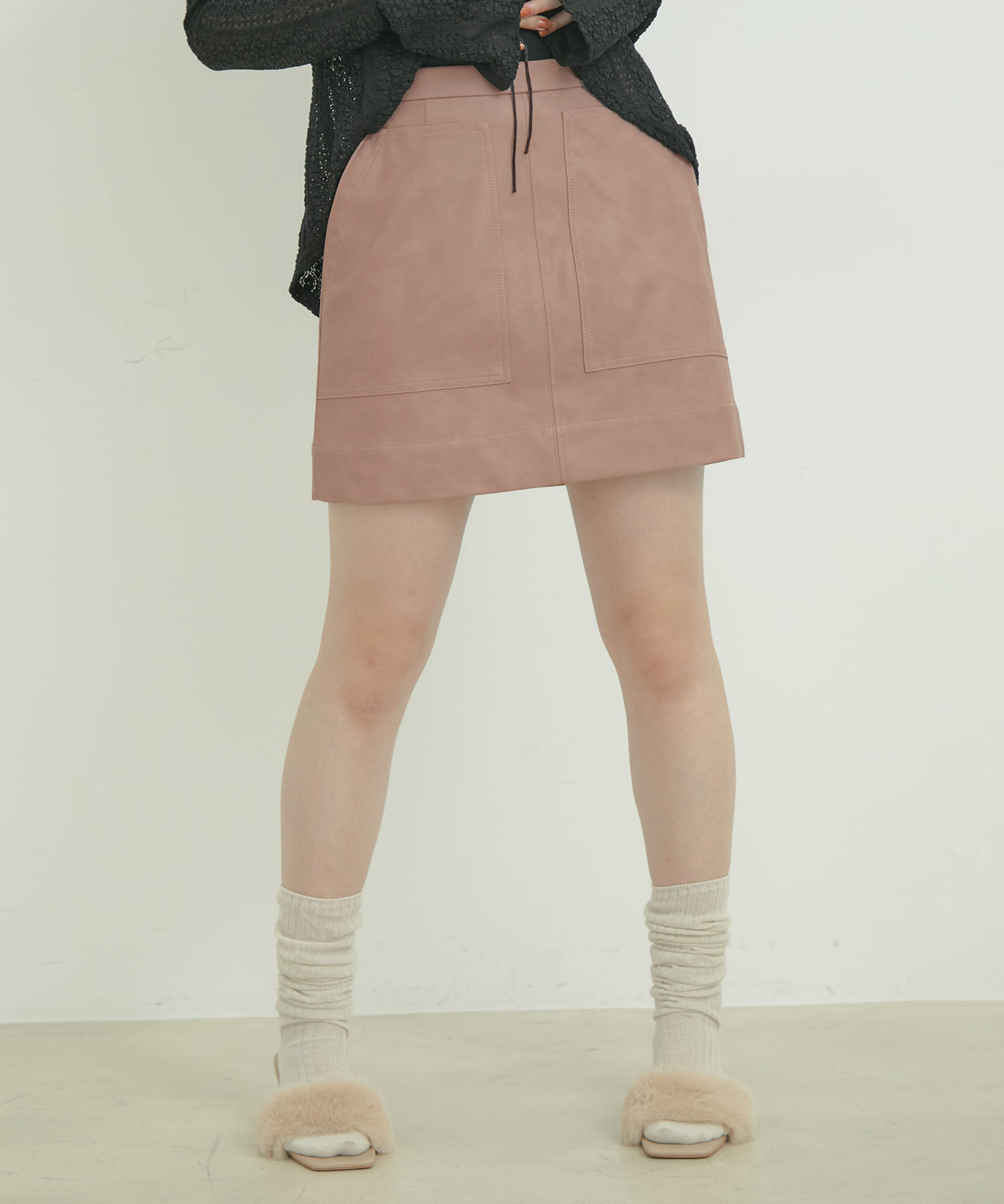 VIS「ヴィンテージライク合皮ミニスカート」|スカート|