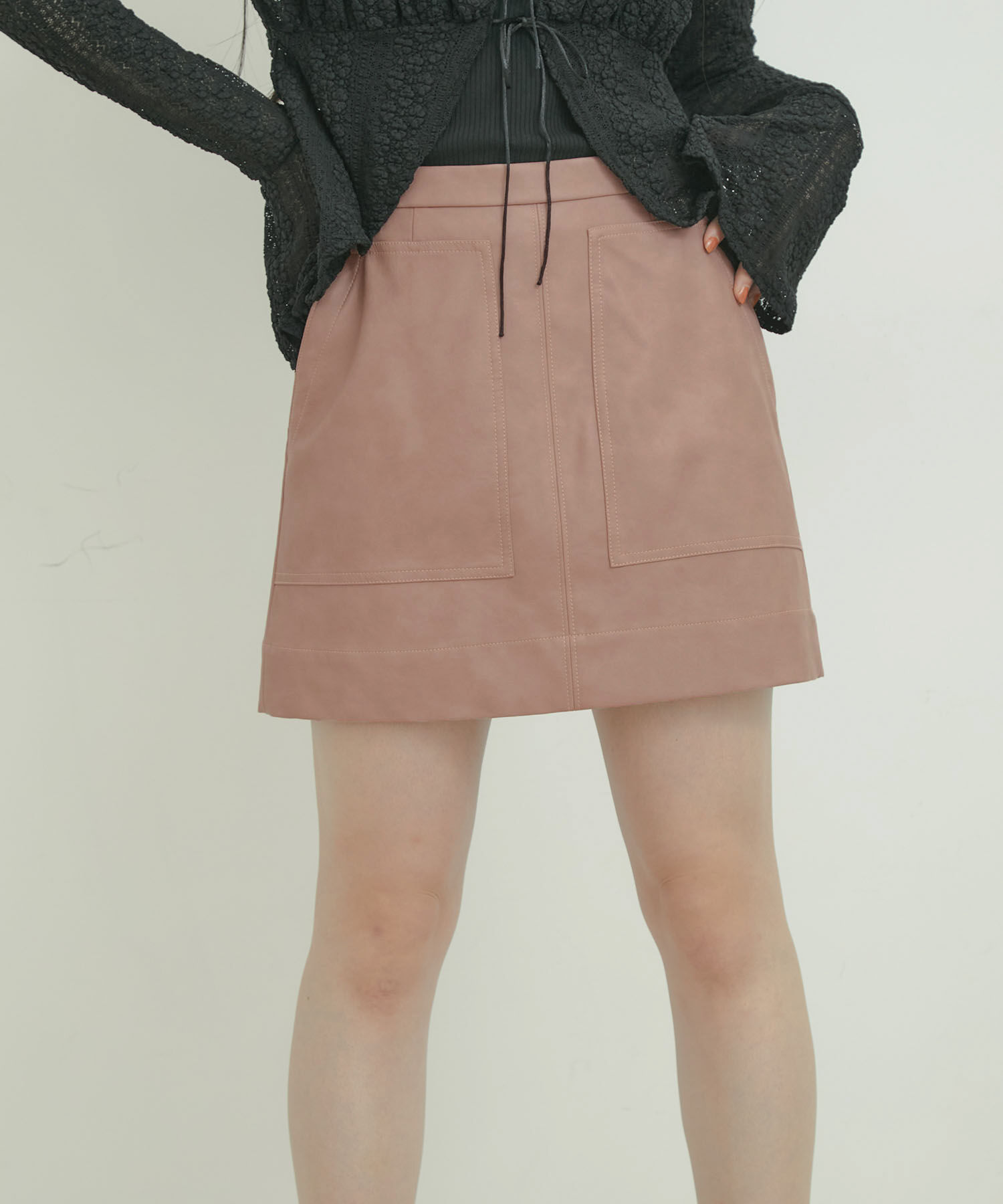 VIS「ヴィンテージライク合皮ミニスカート」|スカート|