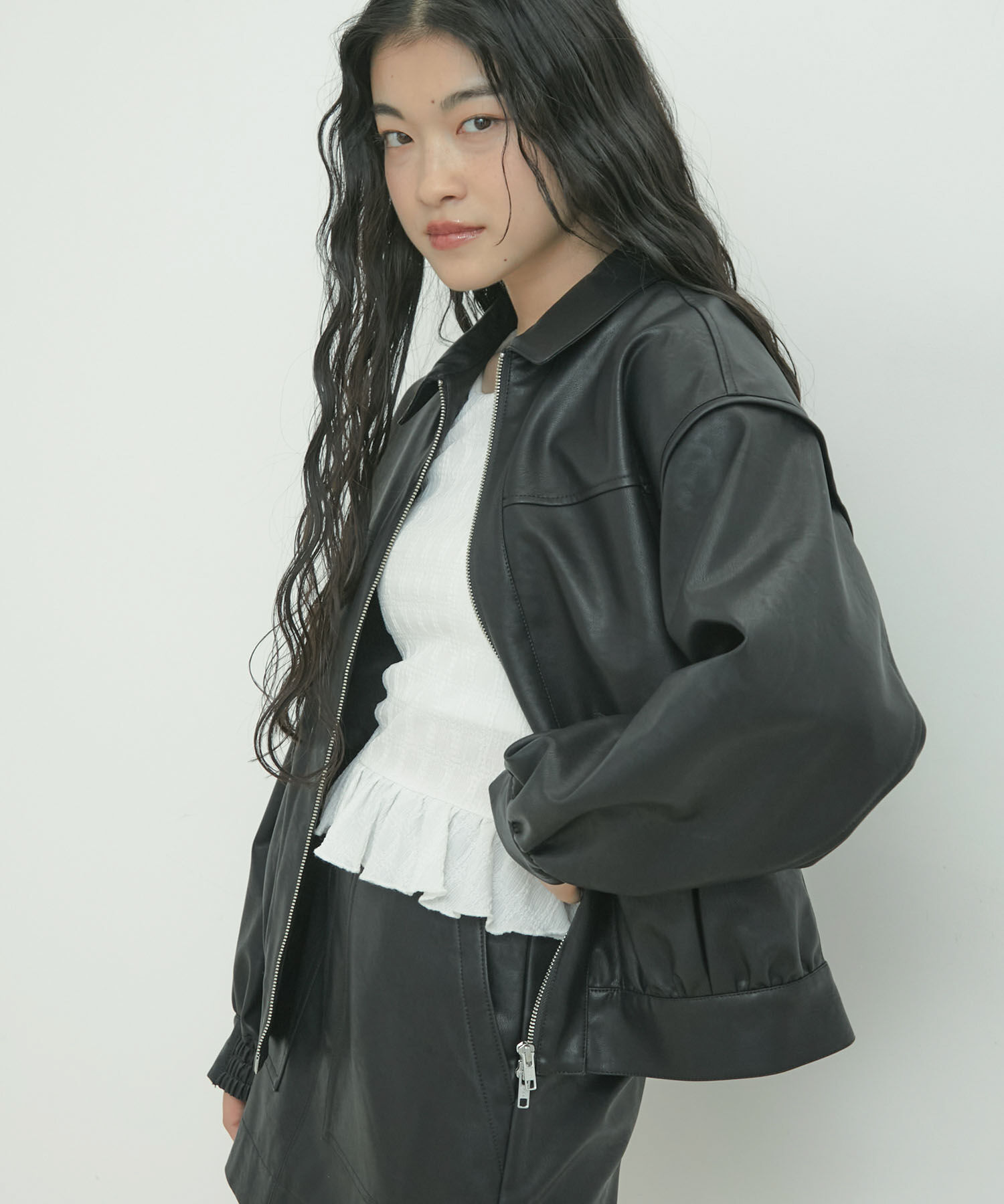 VIS「ヴィンテージライク合皮ミニスカート」|スカート|